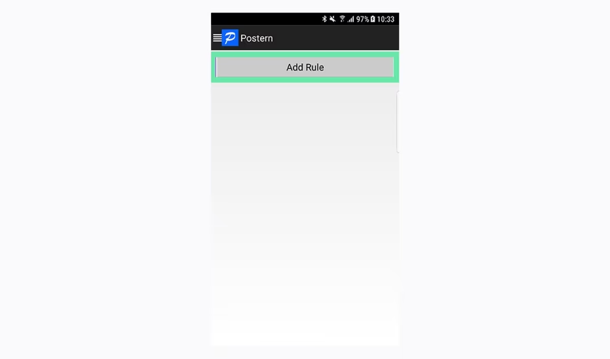 Clicking on Add rule in the app